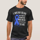 T-shirt Je porte le bleu - ruban bleu de conscience (Devant)