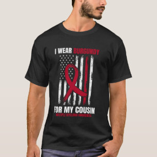 T-shirt Je Porte Le Bourgogne Pour Le Myélome Multiple De