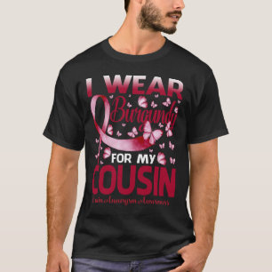 T-shirt Je Porte Le Bourgogne Pour Mon Cousin Sensibilisé