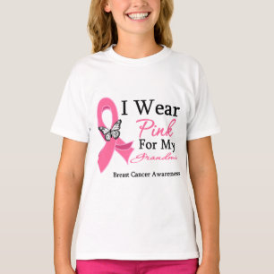 T-shirt Je porte le cancer du sein rose de grand-maman de