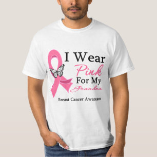 T-shirt Je porte le cancer du sein rose de grand-maman de