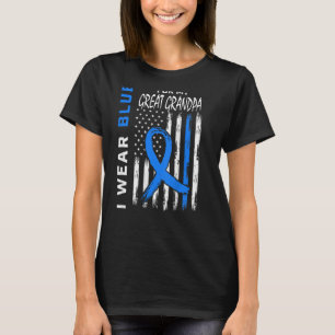 T-shirt Je porte le drapeau bleu grand grand grand-père Di