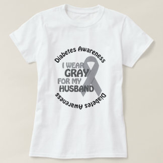 T-shirt Je porte le gris pour mon diabète Awar de soutien