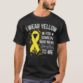 T-shirt Je porte le jaune - cadeau jaune de ruban de (Devant)