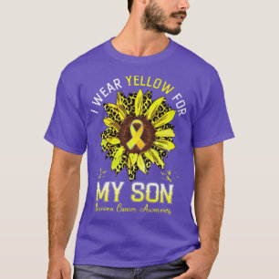 T-shirt Je porte le jaune pour mon fils Sarcome Cancer Sen