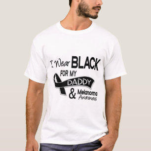 T-shirt Je porte le noir pour mon mélanome du papa 42