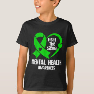 T-shirt Je Porte Le Papillon Vert Pour La Sensibilisation