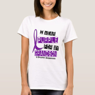 T-shirt Je porte le pourpre pour ma épilepsie du