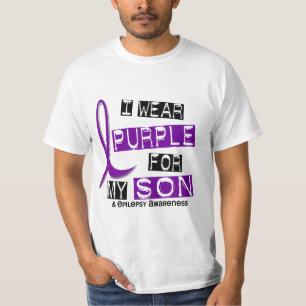 T-shirt Je porte le pourpre pour ma épilepsie du fils 37