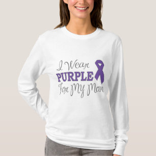 T-shirt Je porte le pourpre pour ma maman (le ruban