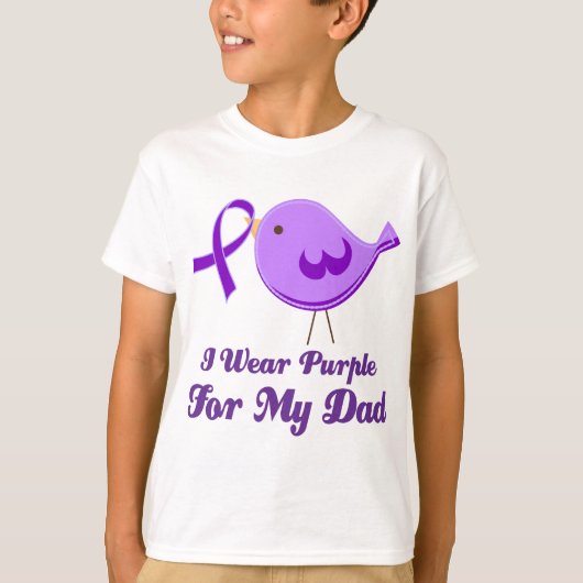 T-shirt Je porte le pourpre pour mon papa (Devant)