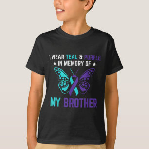 T-shirt Je Porte Le Purple Turquoise En Mémoire De Mon Sui