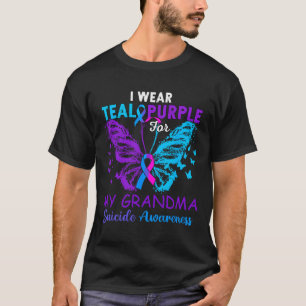 T-shirt Je Porte Le Purple Turquoise En Mémoire De Mon Sui