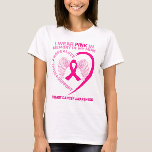 T-shirt Je Porte Le Rose En Mémoire De Ma Mère