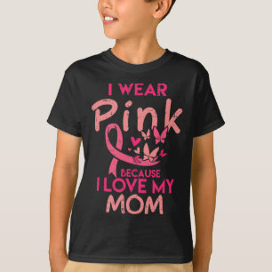 T-shirt Je Porte Le Rose J'Aime Ma Mère Enfants Cancer du 