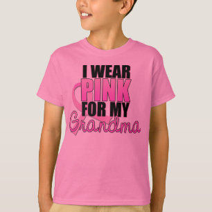 T-shirt Je porte le rose pour ma grand-maman - cancer du