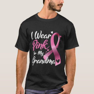 T-shirt Je Porte Le Rose Pour Ma Grand-Mère Sensibilisatio