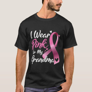 T-shirt Je Porte Le Rose Pour Ma Grand-Mère Sensibilisatio