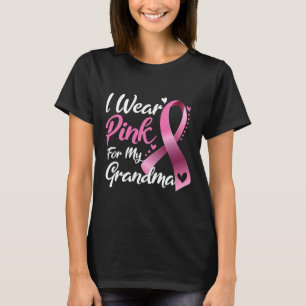 T-shirt Je Porte Le Rose Pour Ma Grand-Mère Sensibilisatio