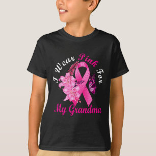 T-shirt Je Porte Le Rose Pour Ma Grand-Mère Sensibilisatio