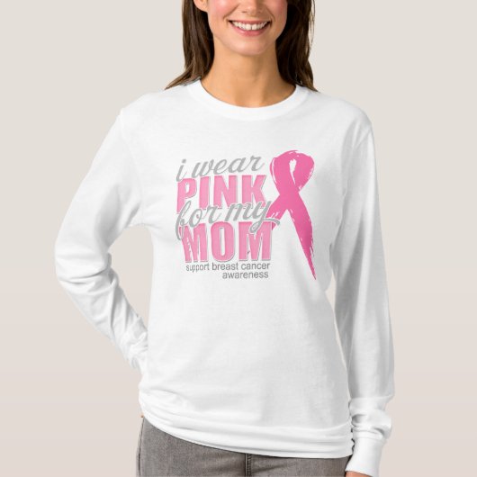T-shirt Je porte le rose pour ma maman (Devant)