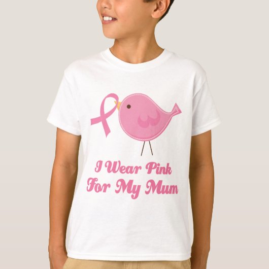 T-shirt Je porte le rose pour ma maman (Devant)