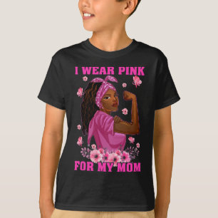 T-shirt Je Porte Le Rose Pour Ma Mère Conscience Du Cancer