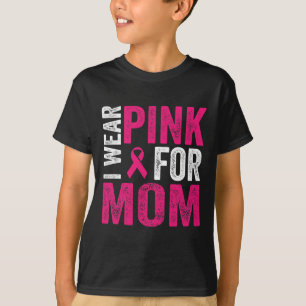 T-shirt Je Porte Le Rose Pour Ma Mère Pink Ribbon Cancer D