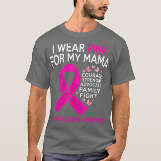 T-shirt Je Porte Le Rose Pour Ma Mère Sensibilisation Au C