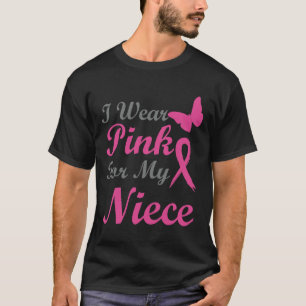T-shirt Je Porte Le Rose Pour Ma Nièce Sensibilisation Au
