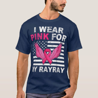 T-shirt Je Porte Le Rose Pour Ma RayRay Pink Ribbon Cance