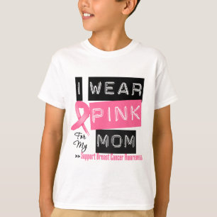 T-shirt Je porte le rose pour mon cancer du sein de maman