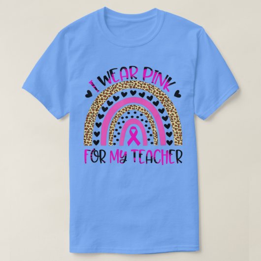 T-shirt Je Porte Le Rose Pour Mon Enseignant Sensibilisati (Design devant)