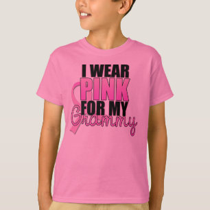 T-shirt Je porte le rose pour mon Grammy - cancer du sein