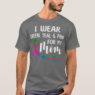 T-shirt Je Porte Le Rose Turquoise Vert Pour Ma Maman Les 