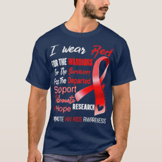 T-shirt Je Porte Le Rouge Pour La Sensibilisation Au Sida