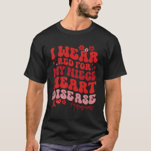 T-shirt Je Porte Le Rouge Pour Ma Maladie Coeur De La Nièc