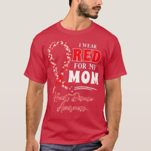 T-shirt Je Porte Le Rouge Pour Ma Mère Maladie Cardiaque S
