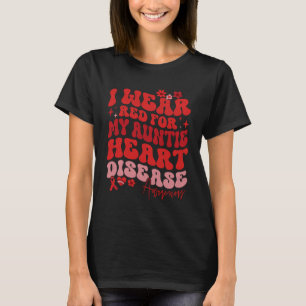 T-shirt Je Porte Le Rouge Pour Ma Tante Maladie Cardiaque 