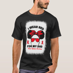 T-shirt Je Porte Le Rouge Pour Mon Père Maladie Cardiaque 