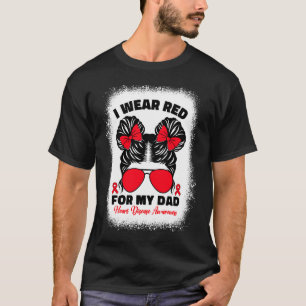 T-shirt Je Porte Le Rouge Pour Mon Père Maladie Cardiaque 