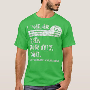 T-shirt Je porte le rouge pour mon père Maladie cardiaque