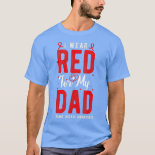 T-shirt Je porte le rouge pour mon père Maladie cardiaque