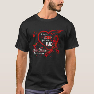 T-shirt Je Porte Le Rouge Pour Mon Père Maladie Cardiaque