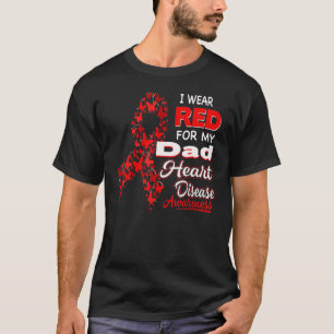 T-shirt Je porte le rouge pour mon père Maladie cardiaque