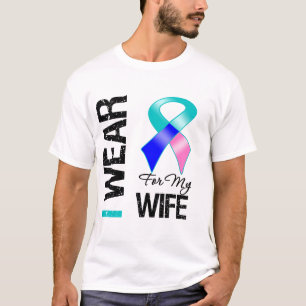T-shirt Je porte le ruban de cancer de la thyroïde pour