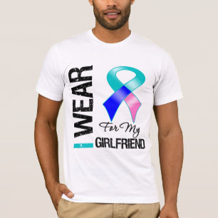 T-shirt Je porte le ruban de cancer de la thyroïde pour