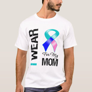 T-shirt Je porte le ruban de cancer de la thyroïde pour m