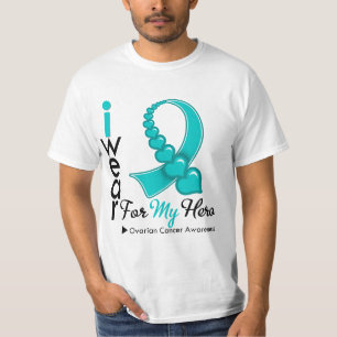 T-shirt Je Porte Le Ruban Du Cancer De L'Oaire Pour Mes T-