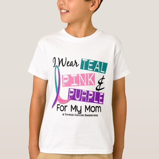 T-shirt Je porte le ruban thyroïde pour ma maman 37 (Devant)